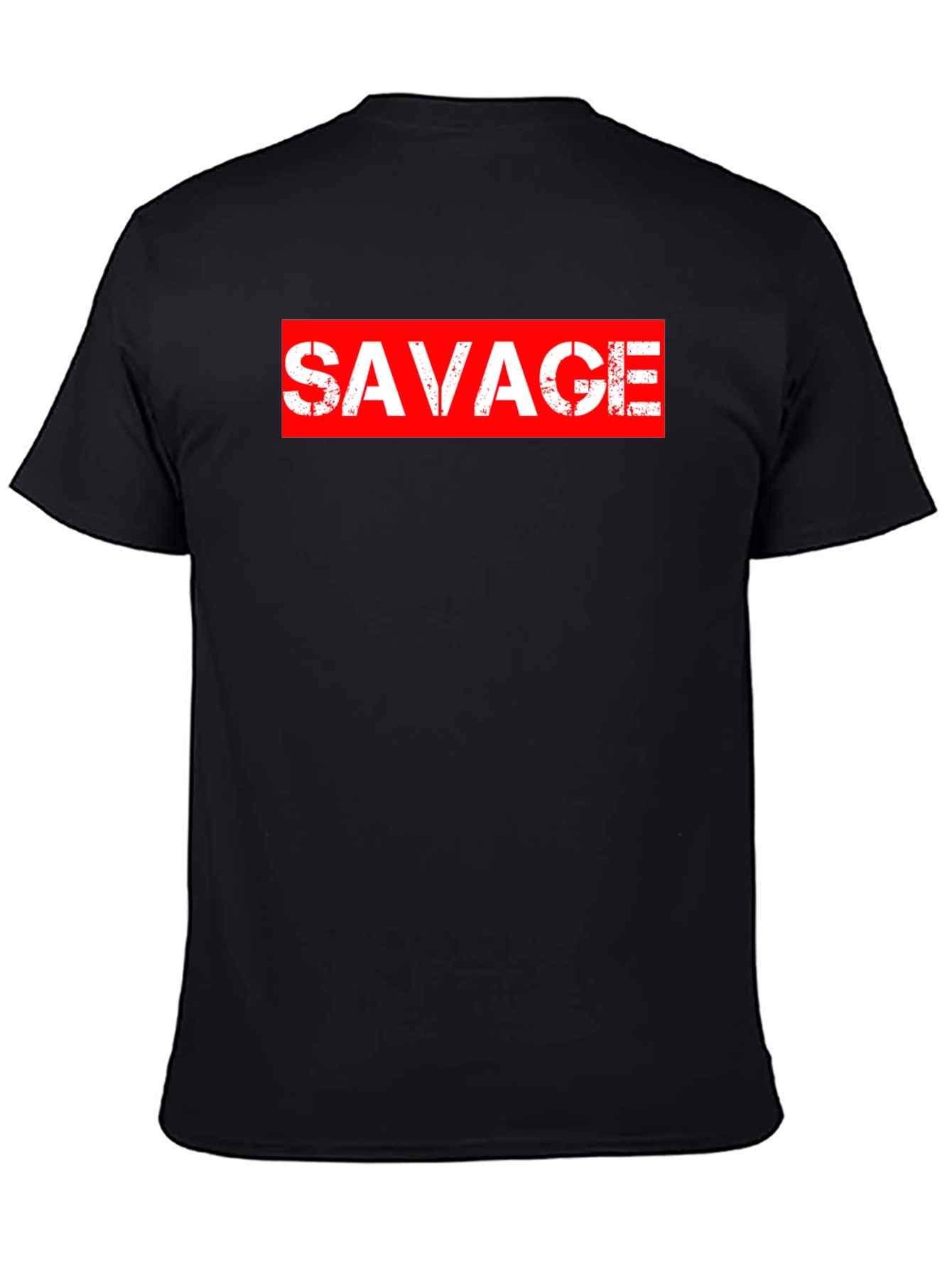 Savage Graphic Print Crewneck T-Shirt - Black