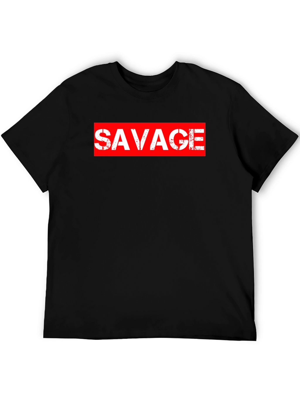 Savage Graphic Print Crewneck T-Shirt - Black
