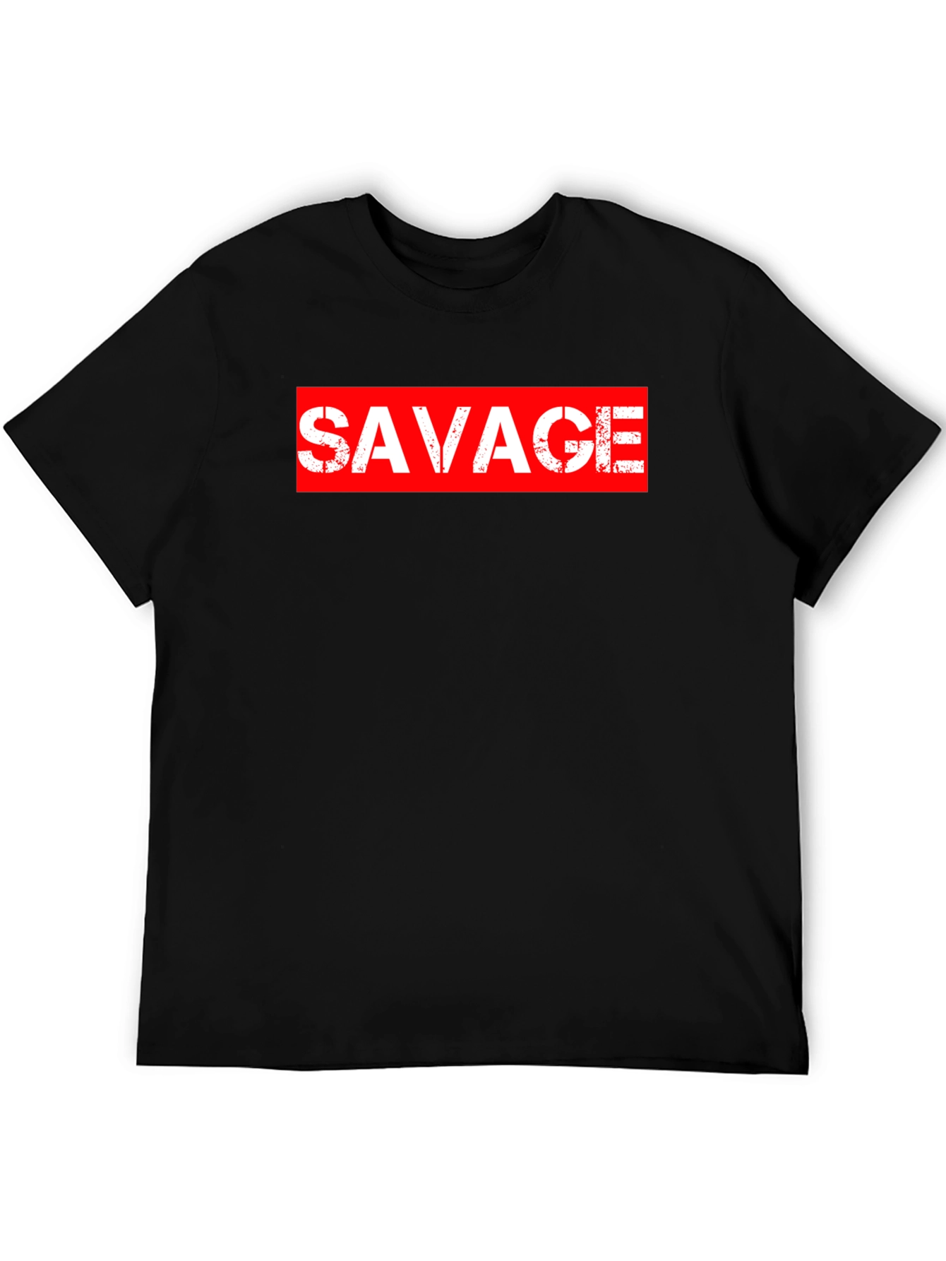 Savage Graphic Print Crewneck T-Shirt - Black