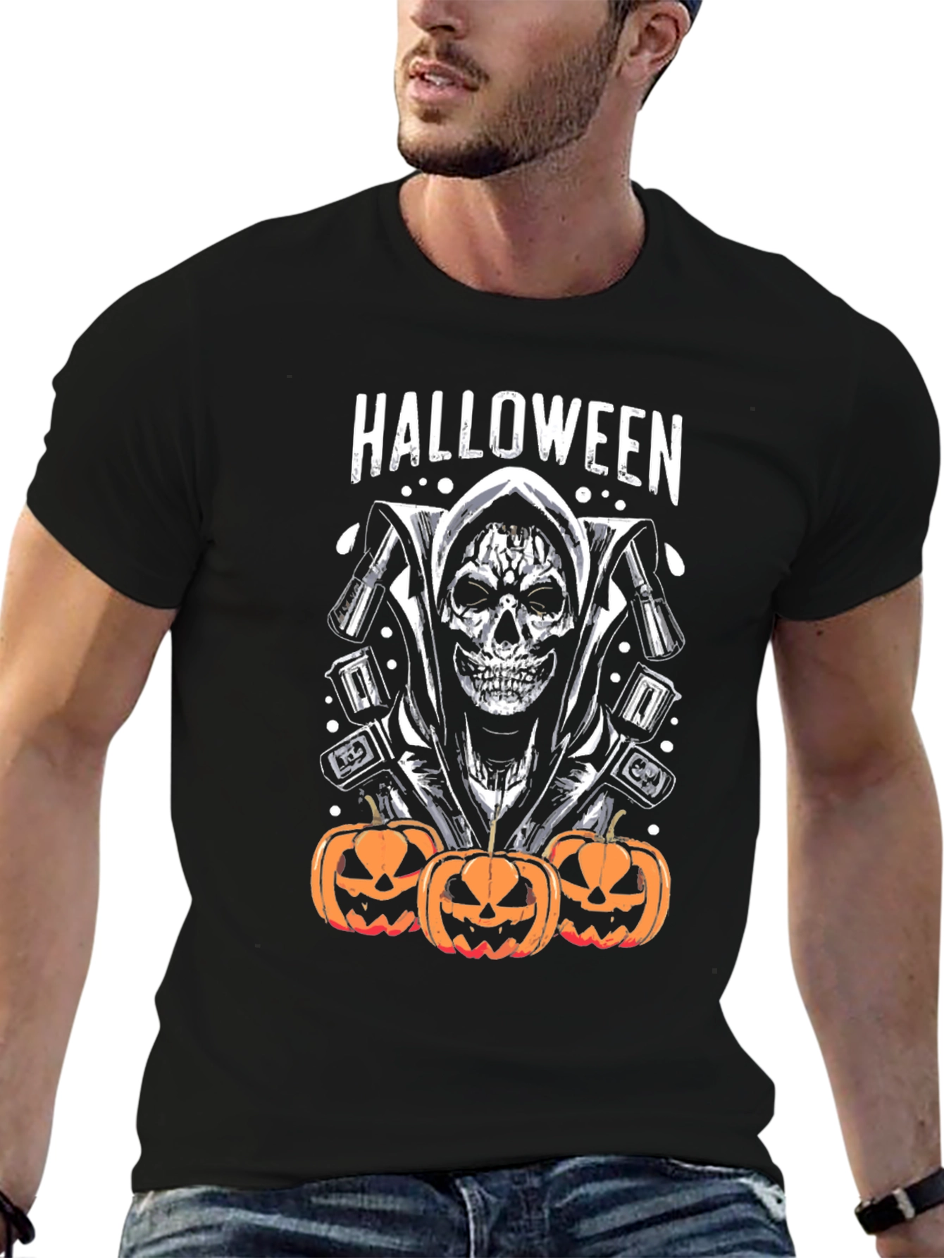 Halloween Grim Reaper Pumpkin T-Shirt