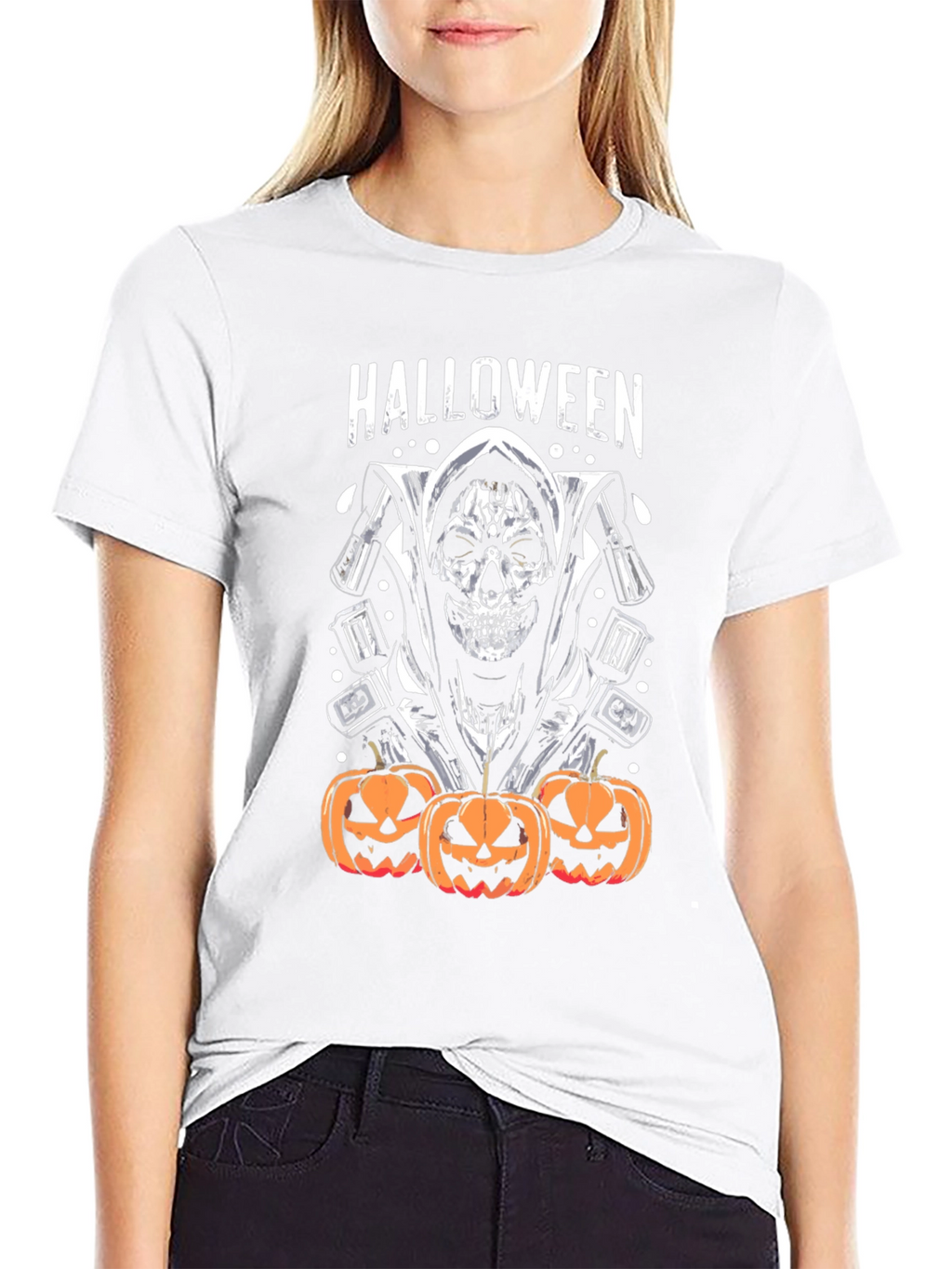 Halloween Grim Reaper Pumpkin T-Shirt