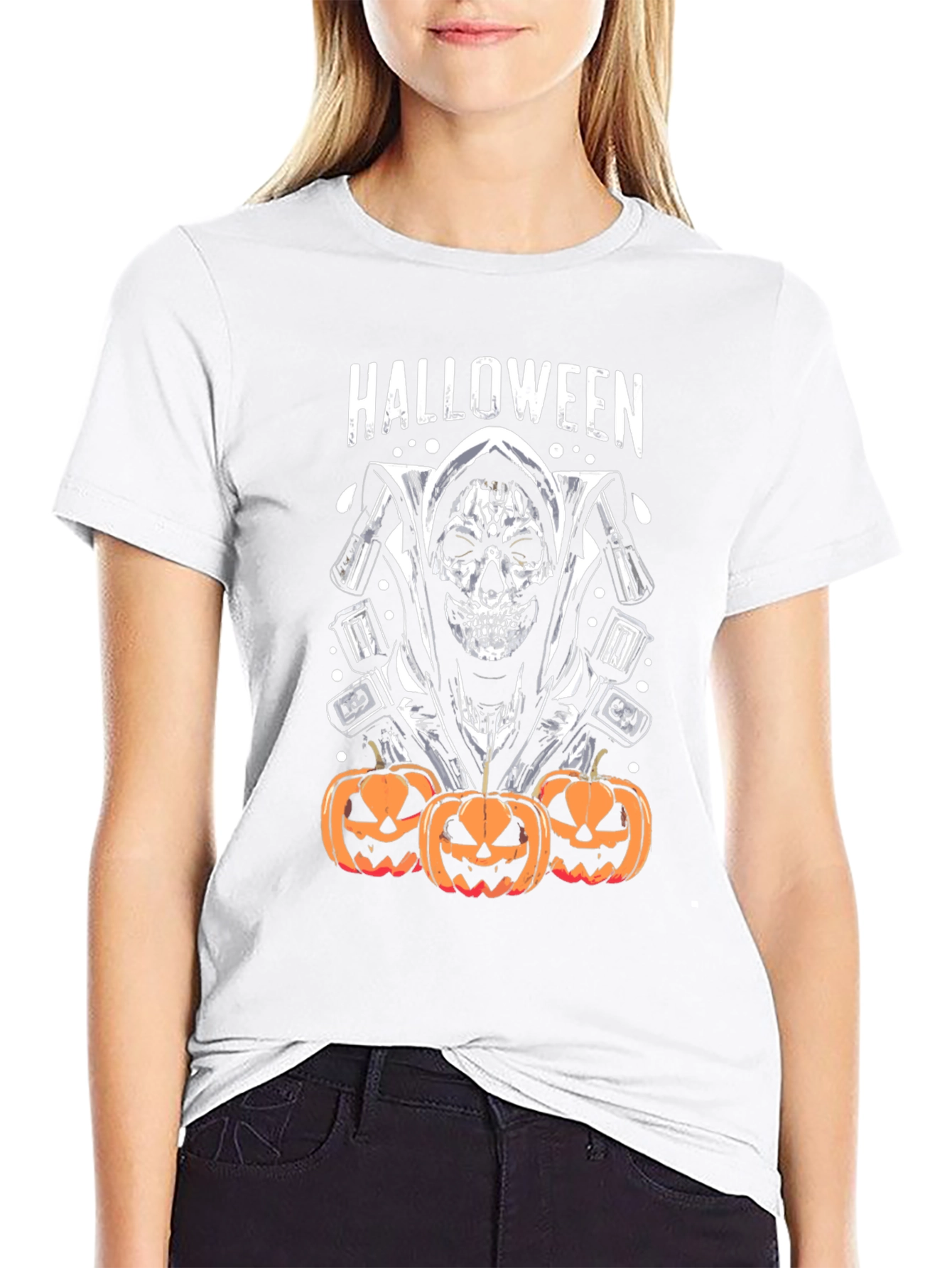 Halloween Grim Reaper Pumpkin T-Shirt