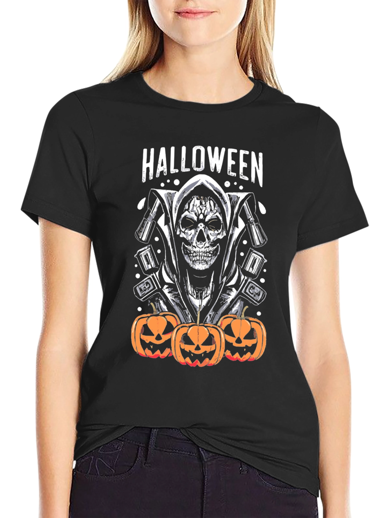 Halloween Grim Reaper Pumpkin T-Shirt