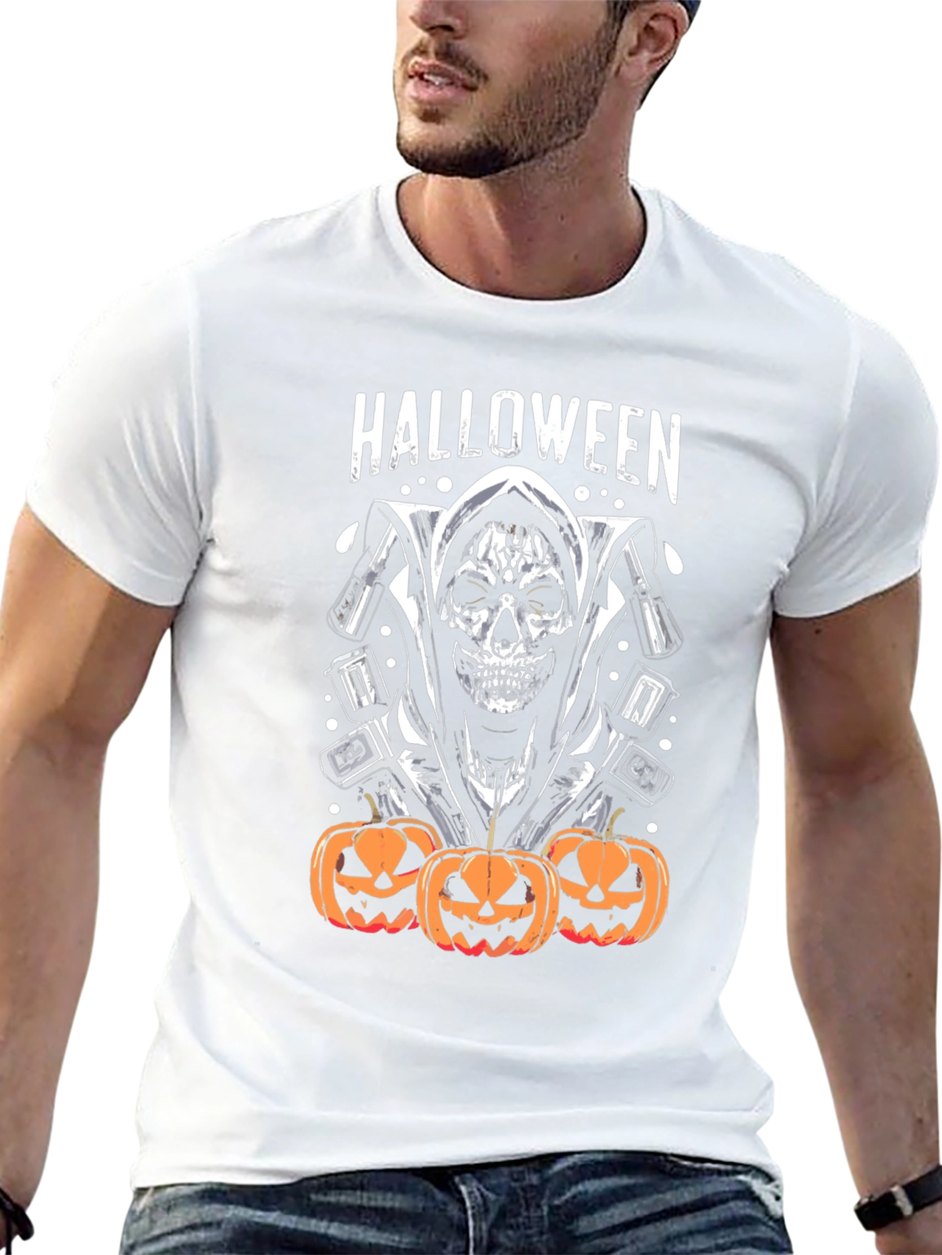 Halloween Grim Reaper Pumpkin T-Shirt
