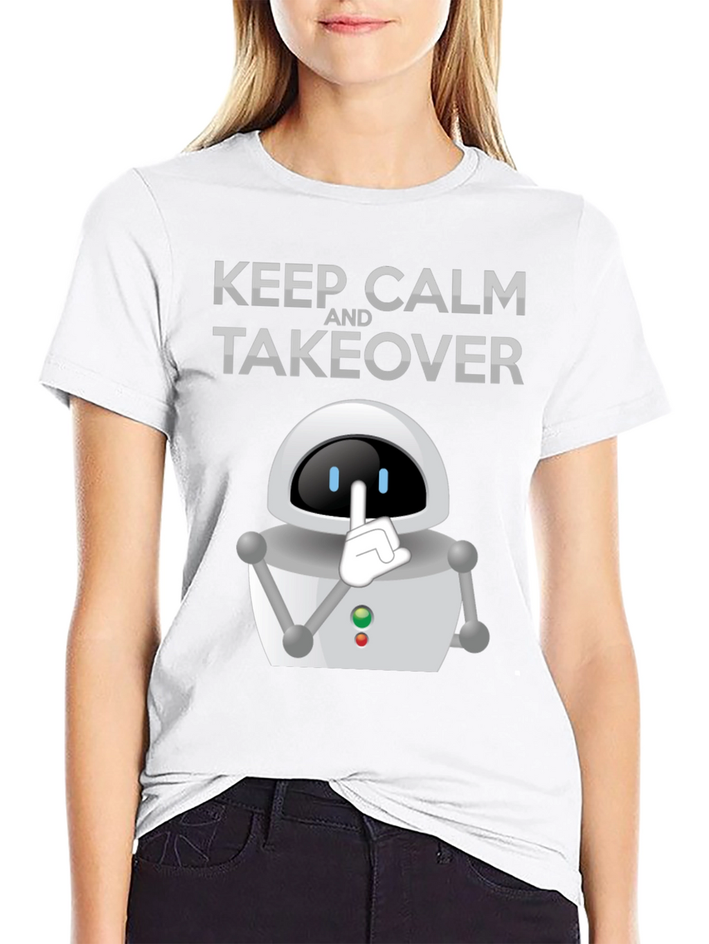 Keep Calm Robot Takeover T-Shirt - Black Graphic Tee