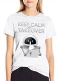 Keep Calm Robot Takeover T-Shirt - Black Graphic Tee