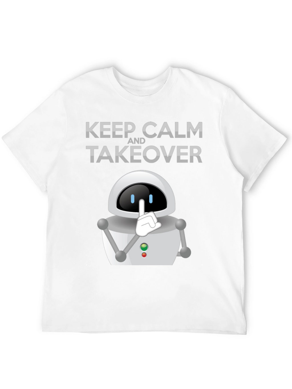 Keep Calm Robot Takeover T-Shirt - Black Graphic Tee