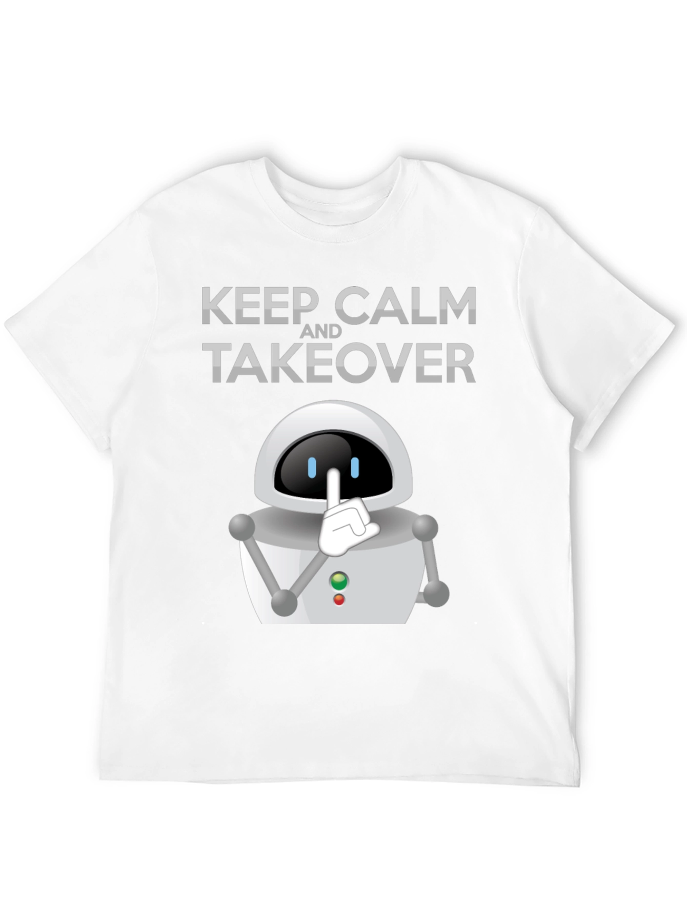 Keep Calm Robot Takeover T-Shirt - Black Graphic Tee