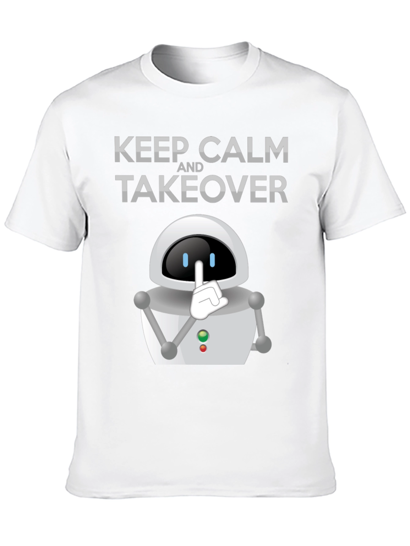 Keep Calm Robot Takeover T-Shirt - Black Graphic Tee