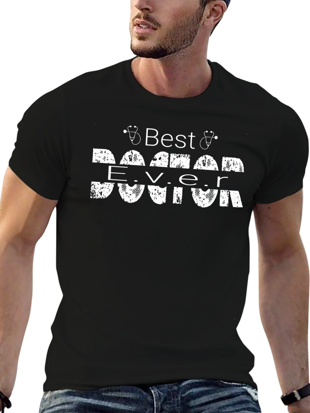 Best Doctor Ever Graphic T-Shirt - Black