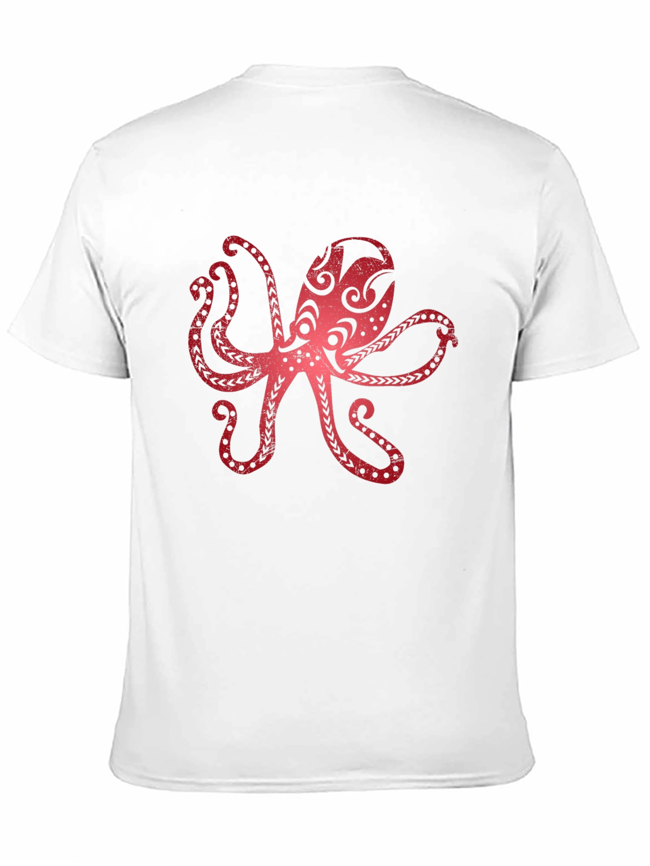 Red Octopus Graphic Black T-Shirt