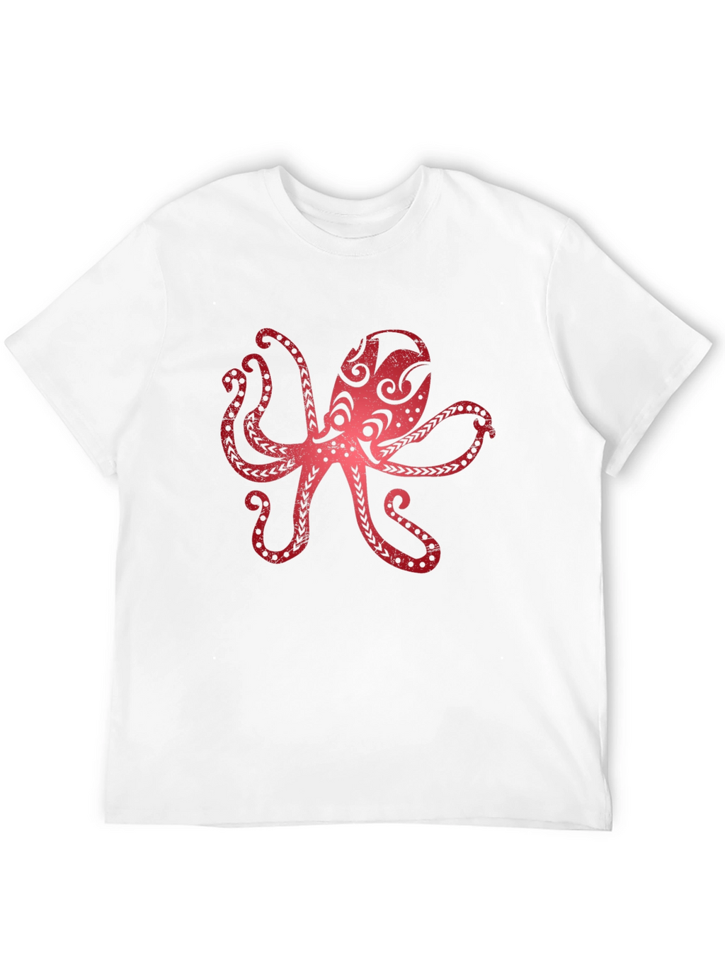 Red Octopus Graphic Black T-Shirt
