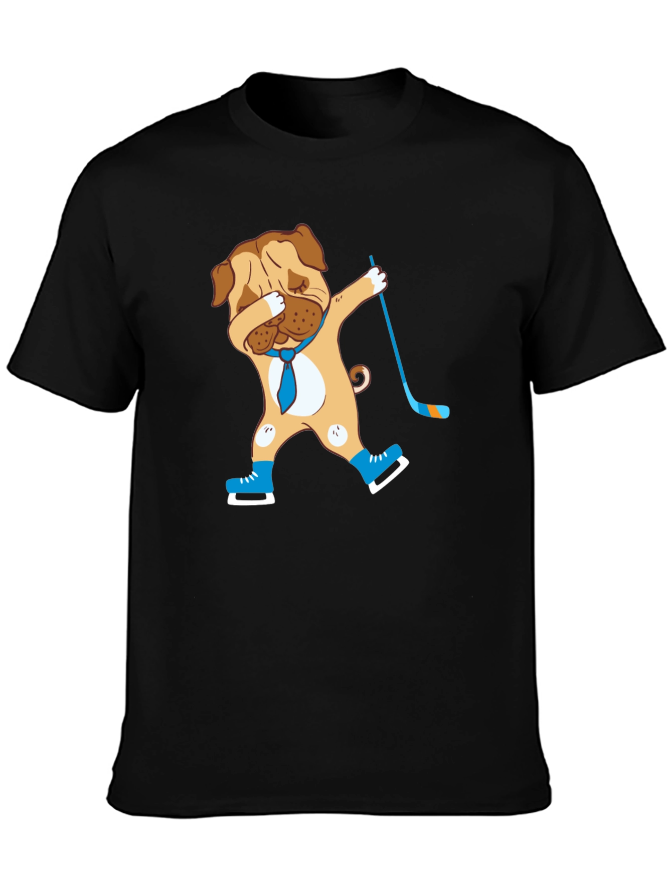 Dabbing Dog Hockey Player Graphic Tee