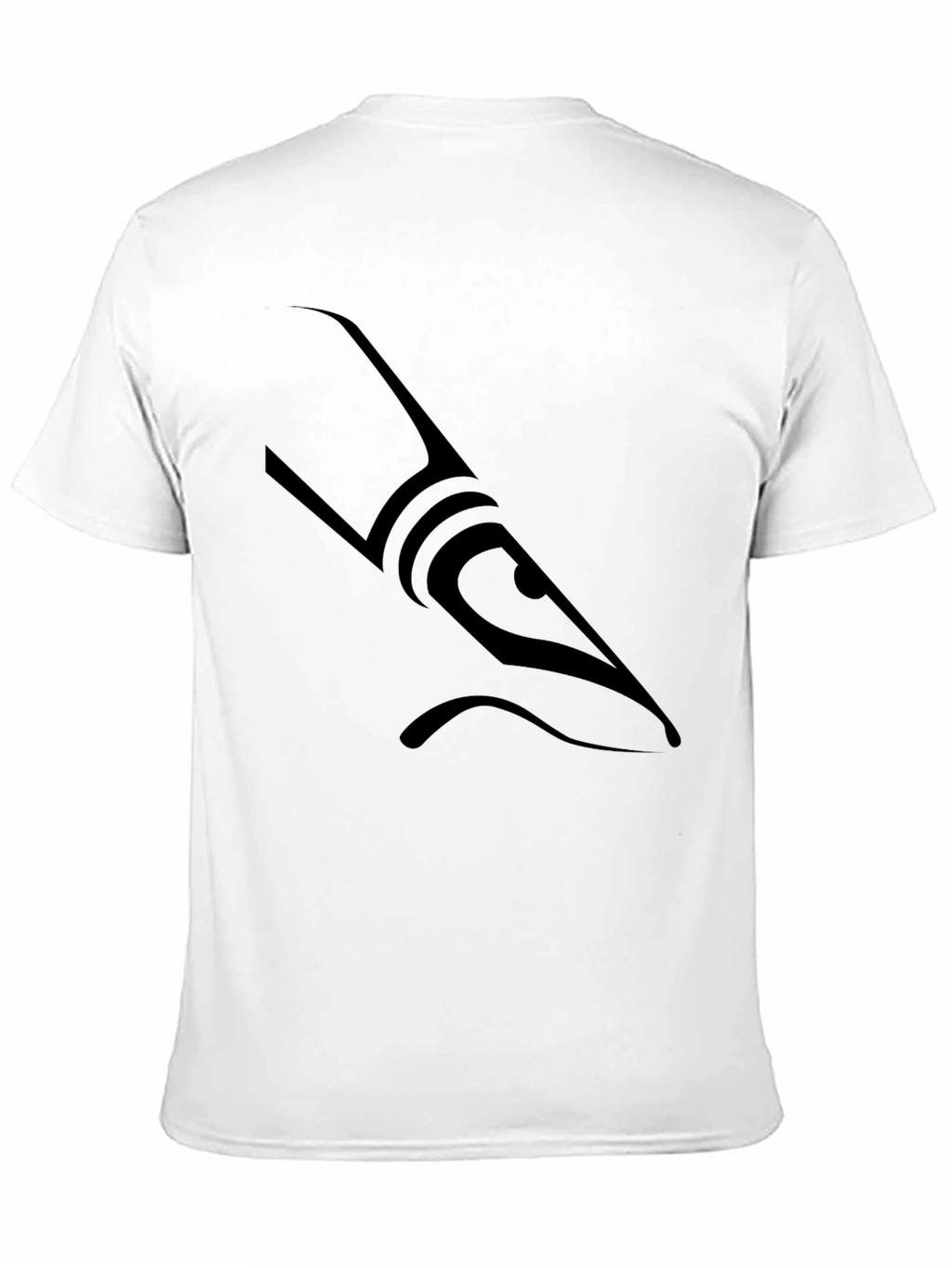 Mens Black Graphic Tee - Abstract Shark Design