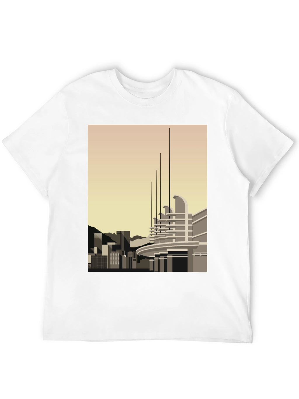 Cityscape Graphic Tee - Modern Art T-Shirt