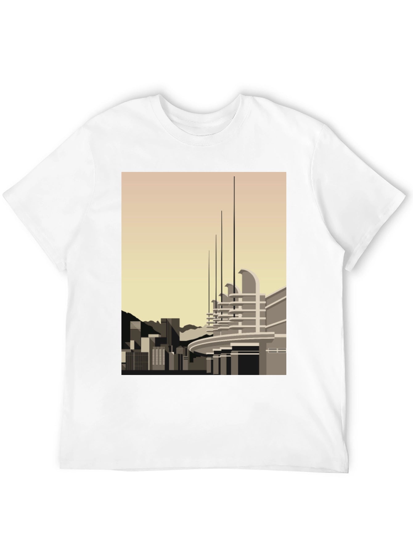 Cityscape Graphic Tee - Modern Art T-Shirt