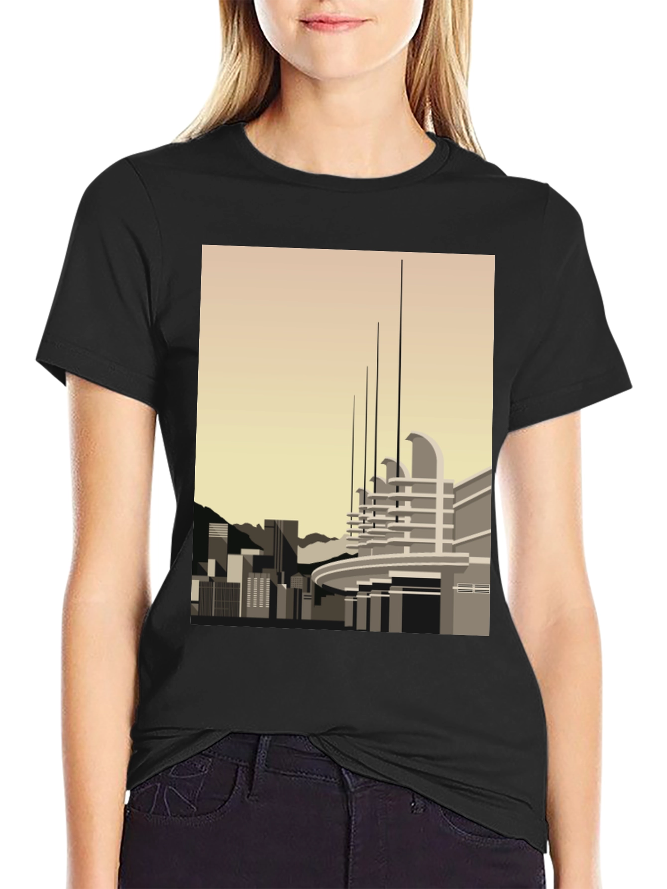 Cityscape Graphic Tee - Modern Art T-Shirt