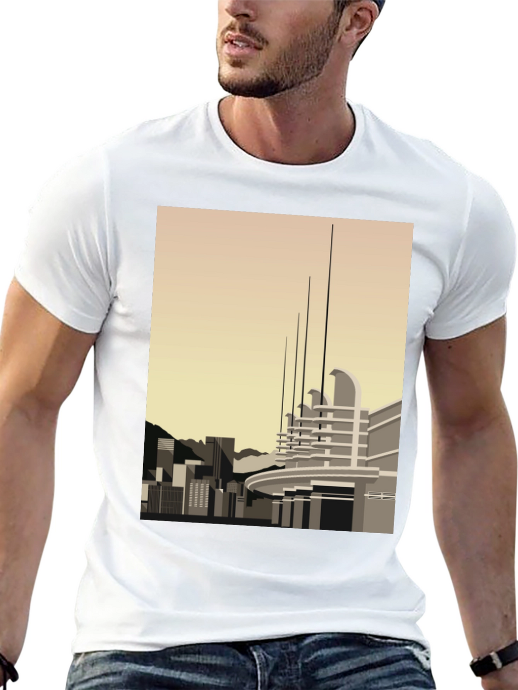 Cityscape Graphic Tee - Modern Art T-Shirt