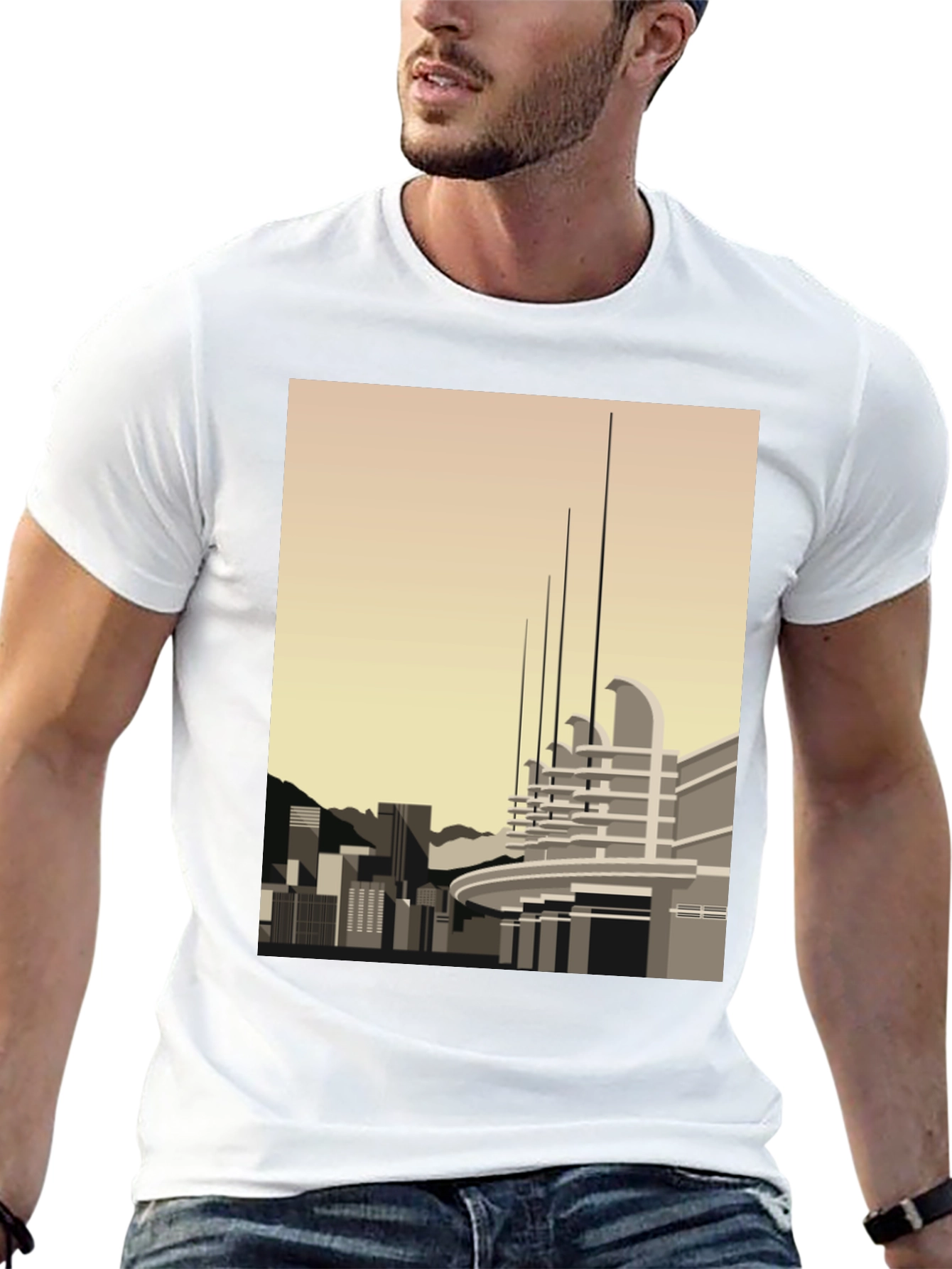 Cityscape Graphic Tee - Modern Art T-Shirt