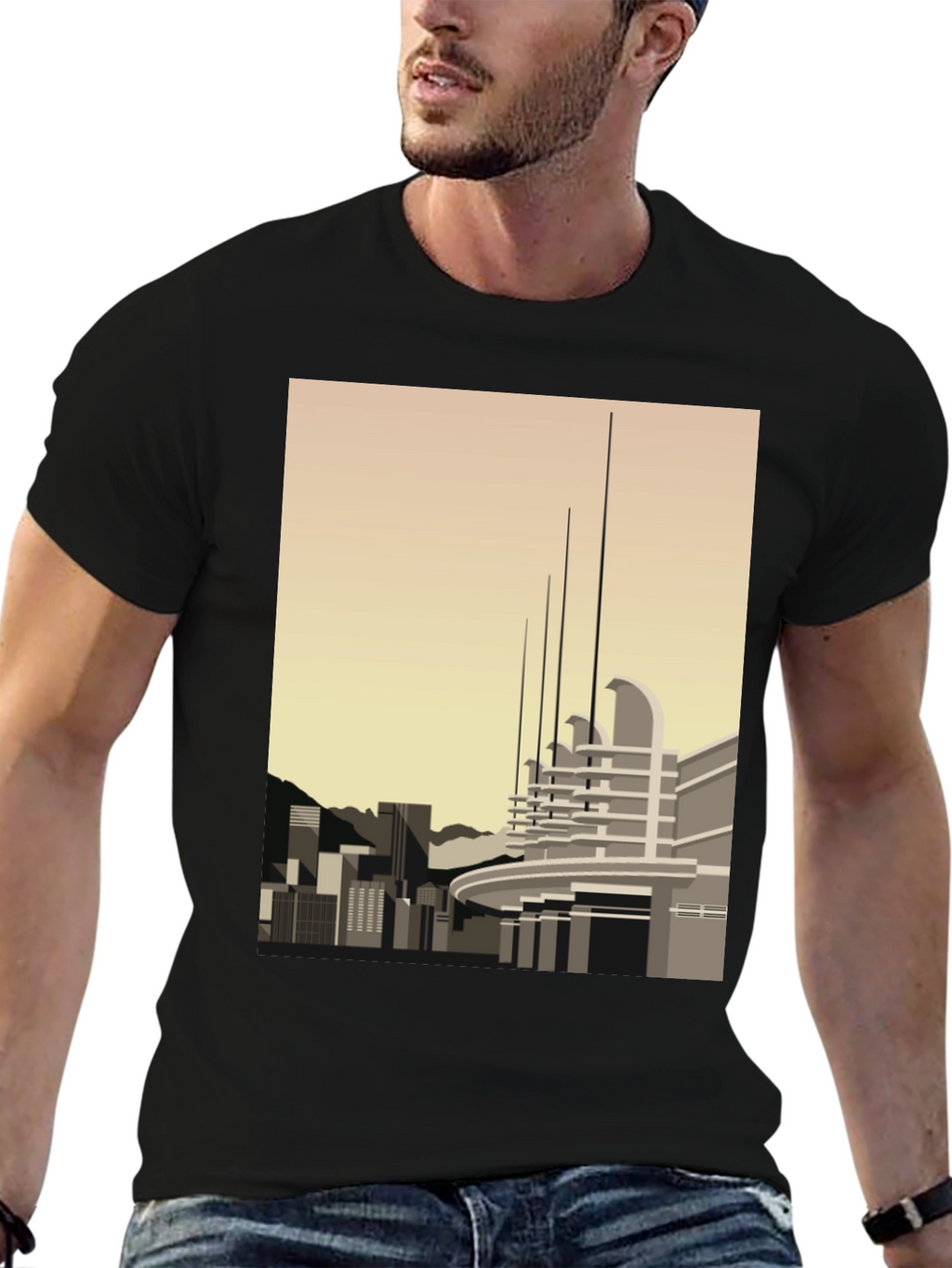 Cityscape Graphic Tee - Modern Art T-Shirt
