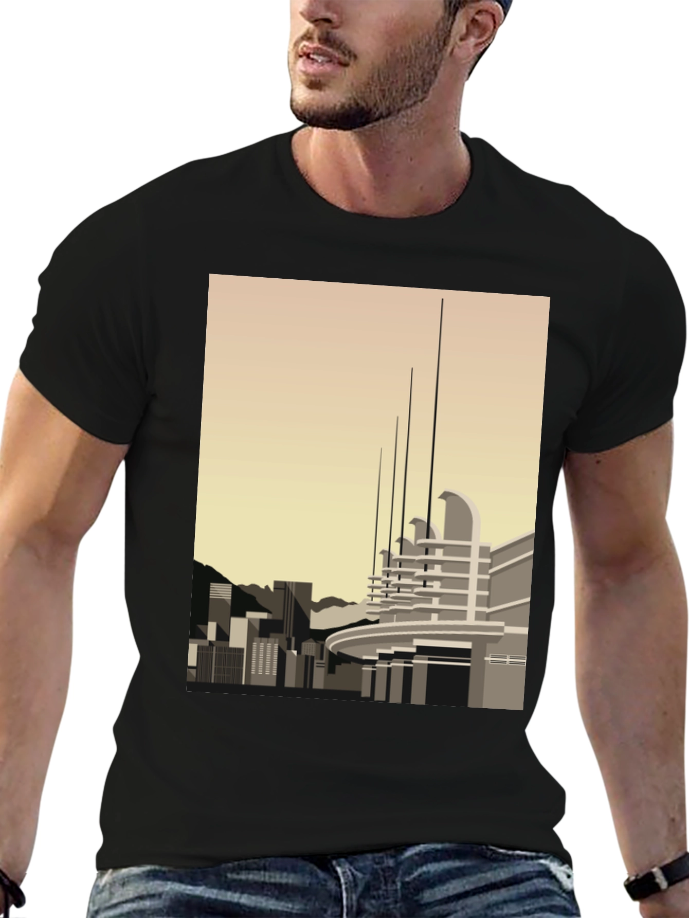 Cityscape Graphic Tee - Modern Art T-Shirt