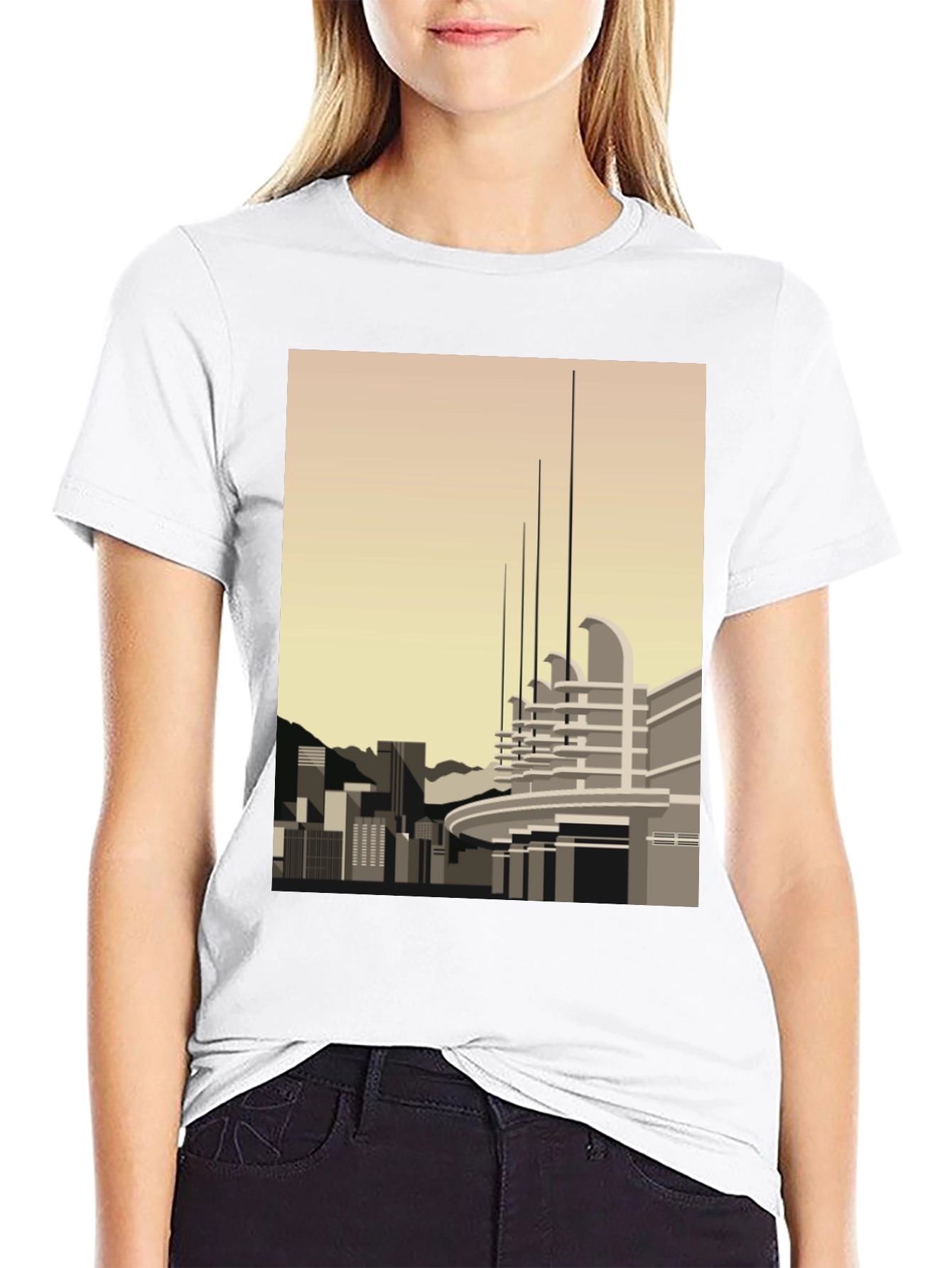 Cityscape Graphic Tee - Modern Art T-Shirt