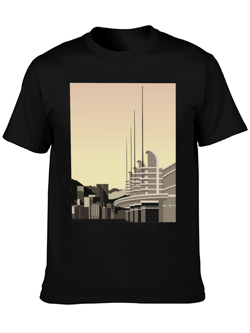 Cityscape Graphic Tee - Modern Art T-Shirt