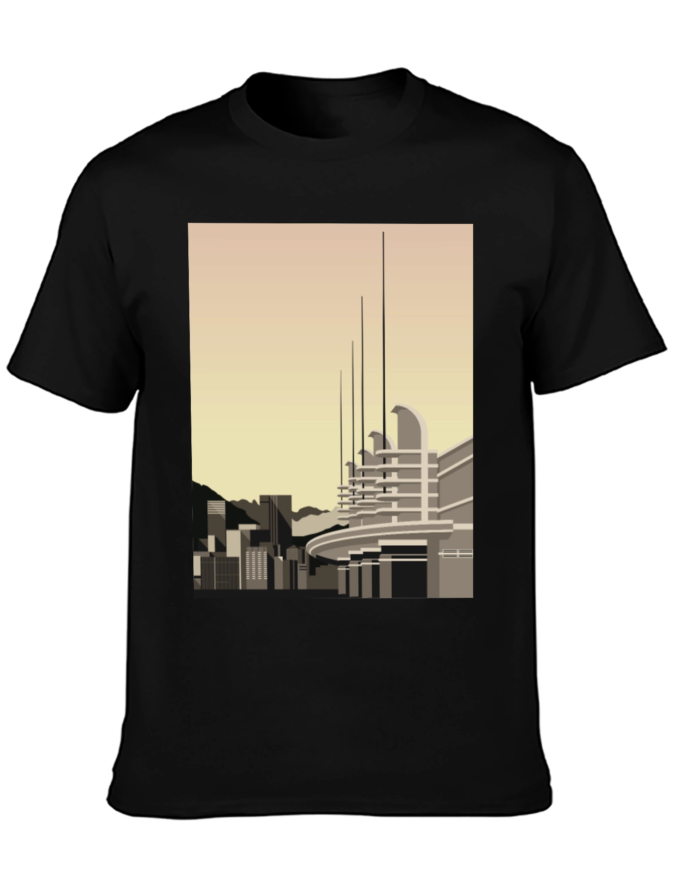 Cityscape Graphic Tee - Modern Art T-Shirt