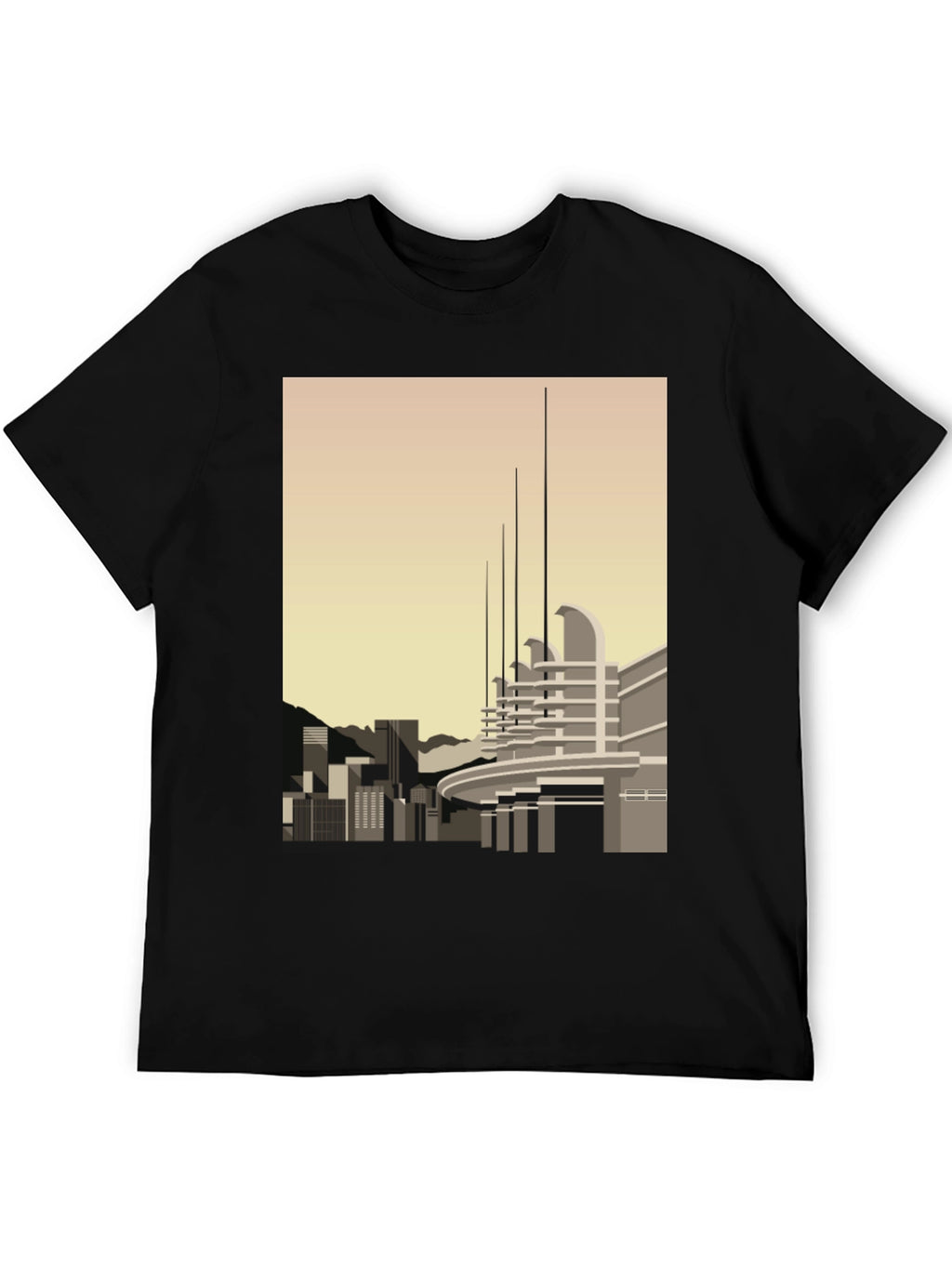 Cityscape Graphic Tee - Modern Art T-Shirt
