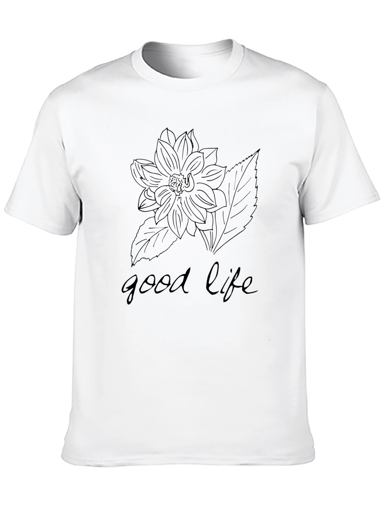 Black Graphic Tee - Good Life Floral Design