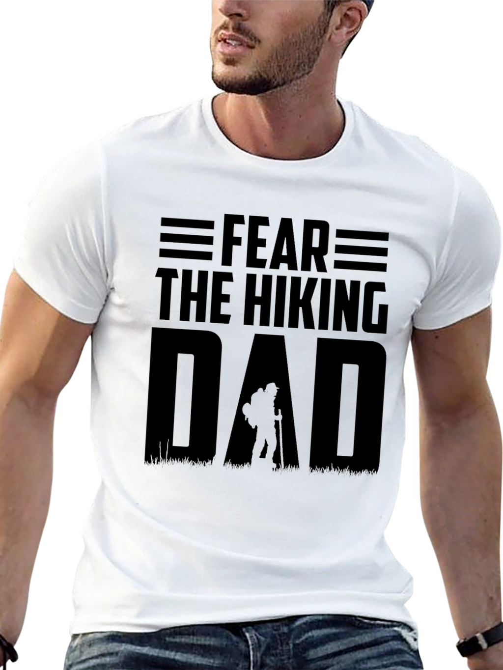 Fear The Hiking Dad T-Shirt Outdoor Adventure Tee
