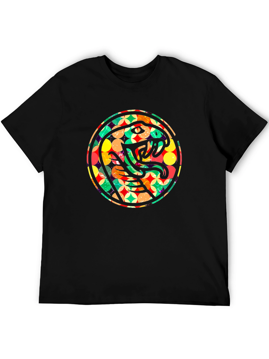 Retro Snake Circle Graphic T-Shirt