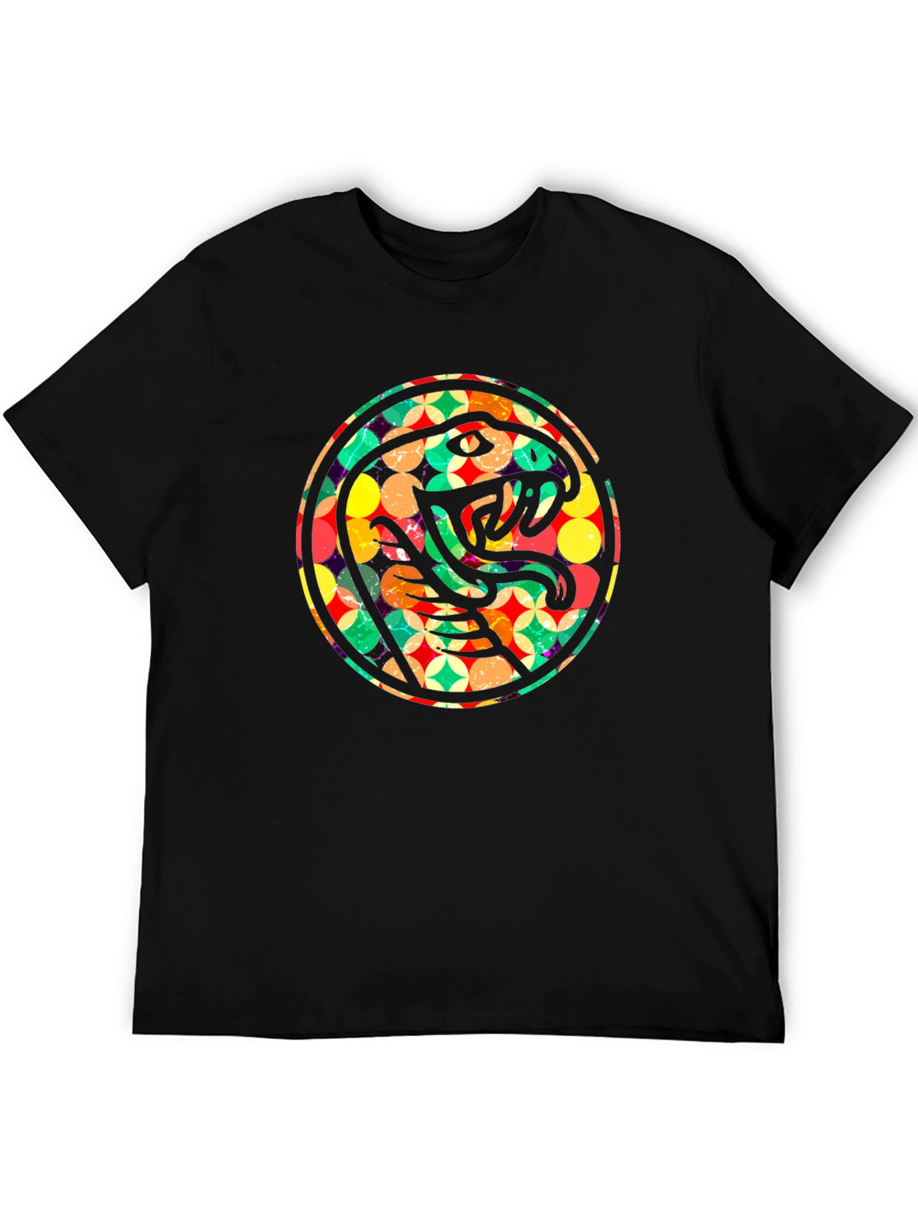 Retro Snake Circle Graphic T-Shirt