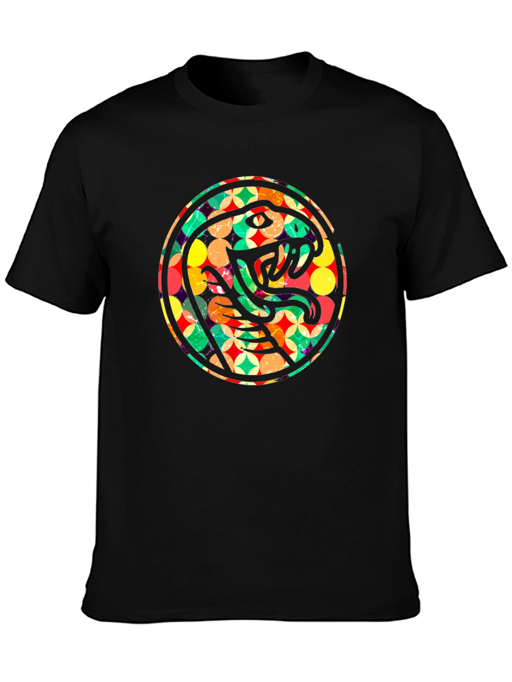 Retro Snake Circle Graphic T-Shirt