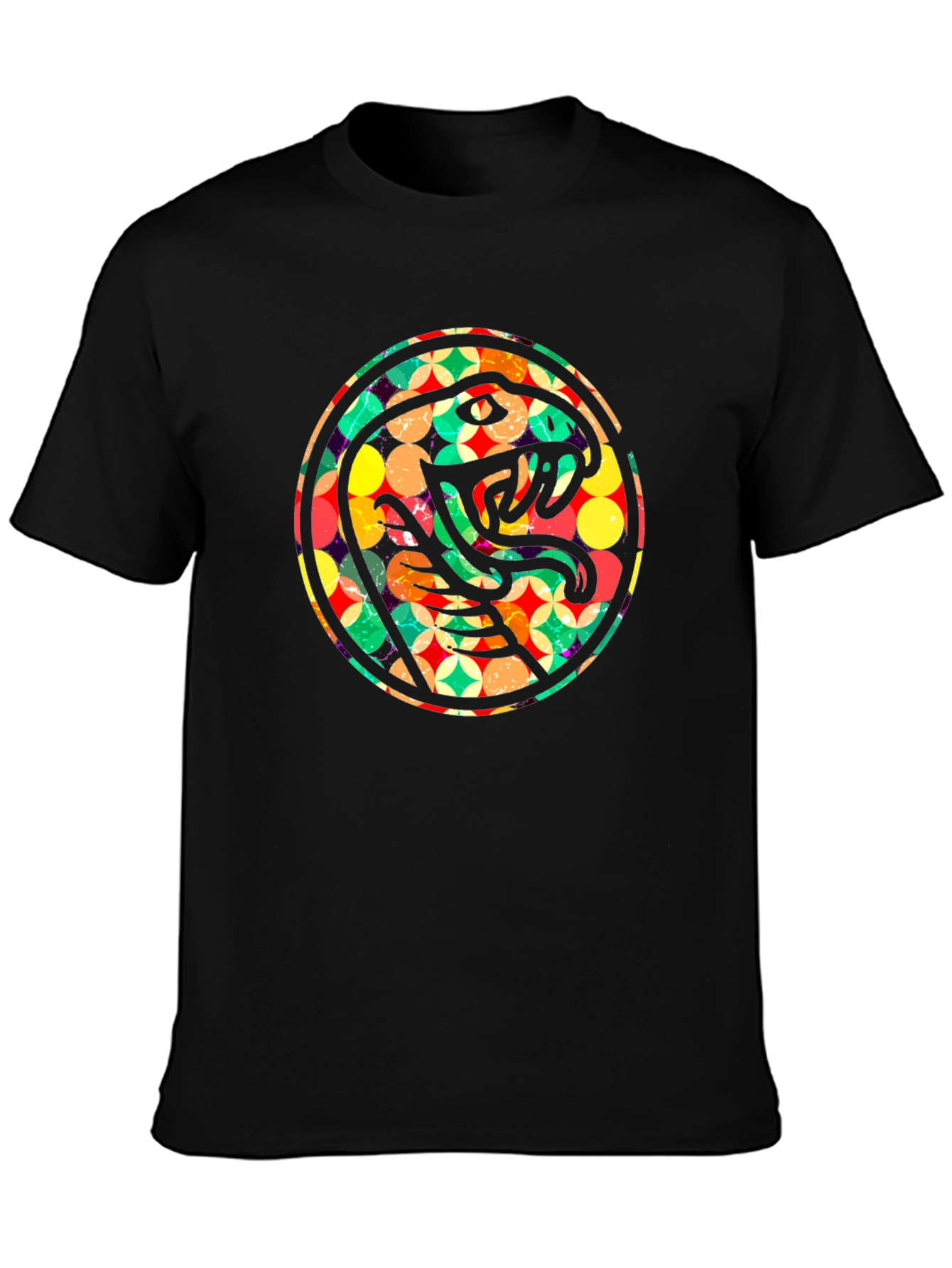 Retro Snake Circle Graphic T-Shirt