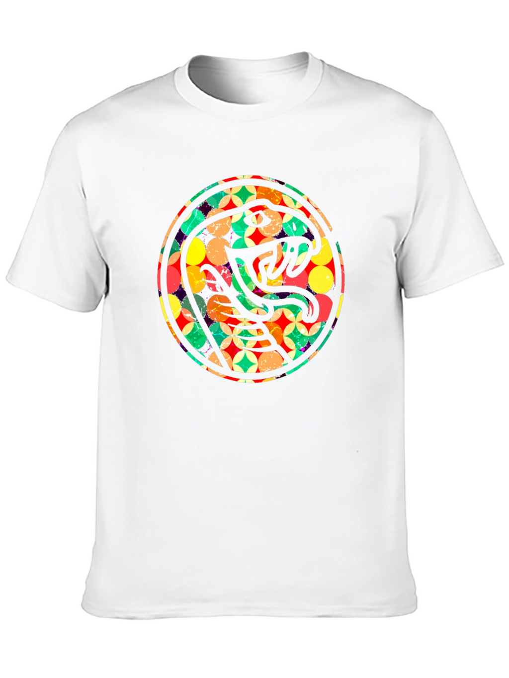 Retro Snake Circle Graphic T-Shirt