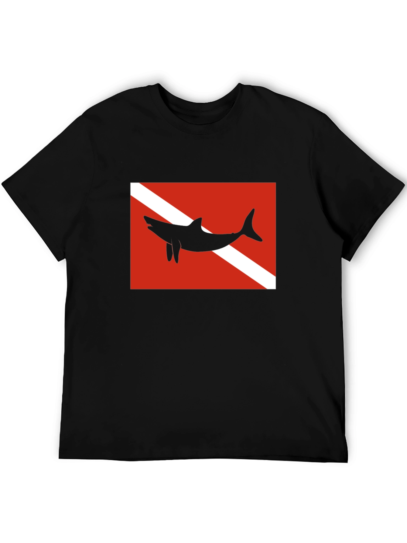 Diver Down Flag Shark Graphic Tee - Scuba Diving Shirt