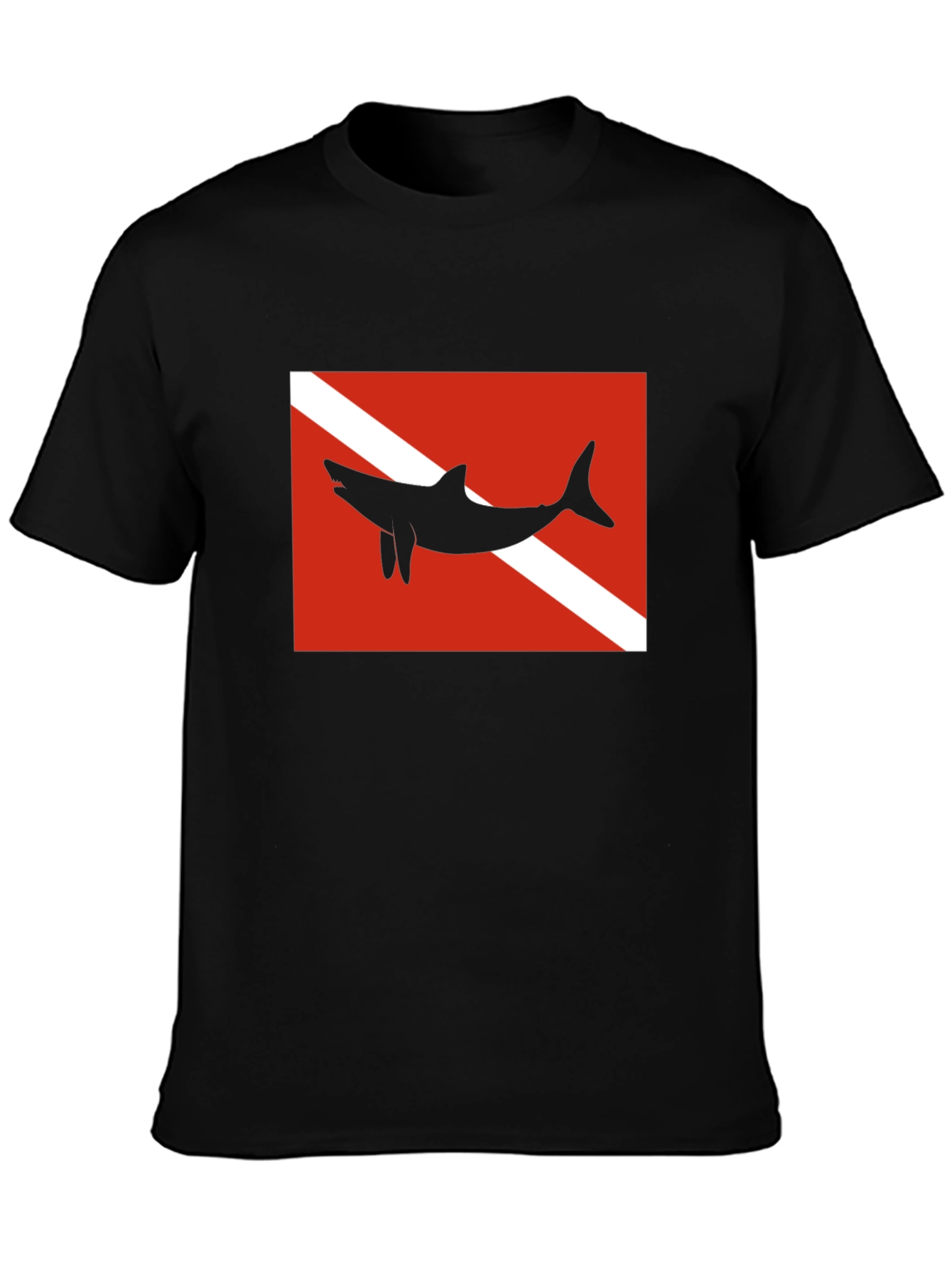Diver Down Flag Shark Graphic Tee - Scuba Diving Shirt