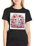 Skeleton Lily Graphic Tee - Mens Black T-Shirt
