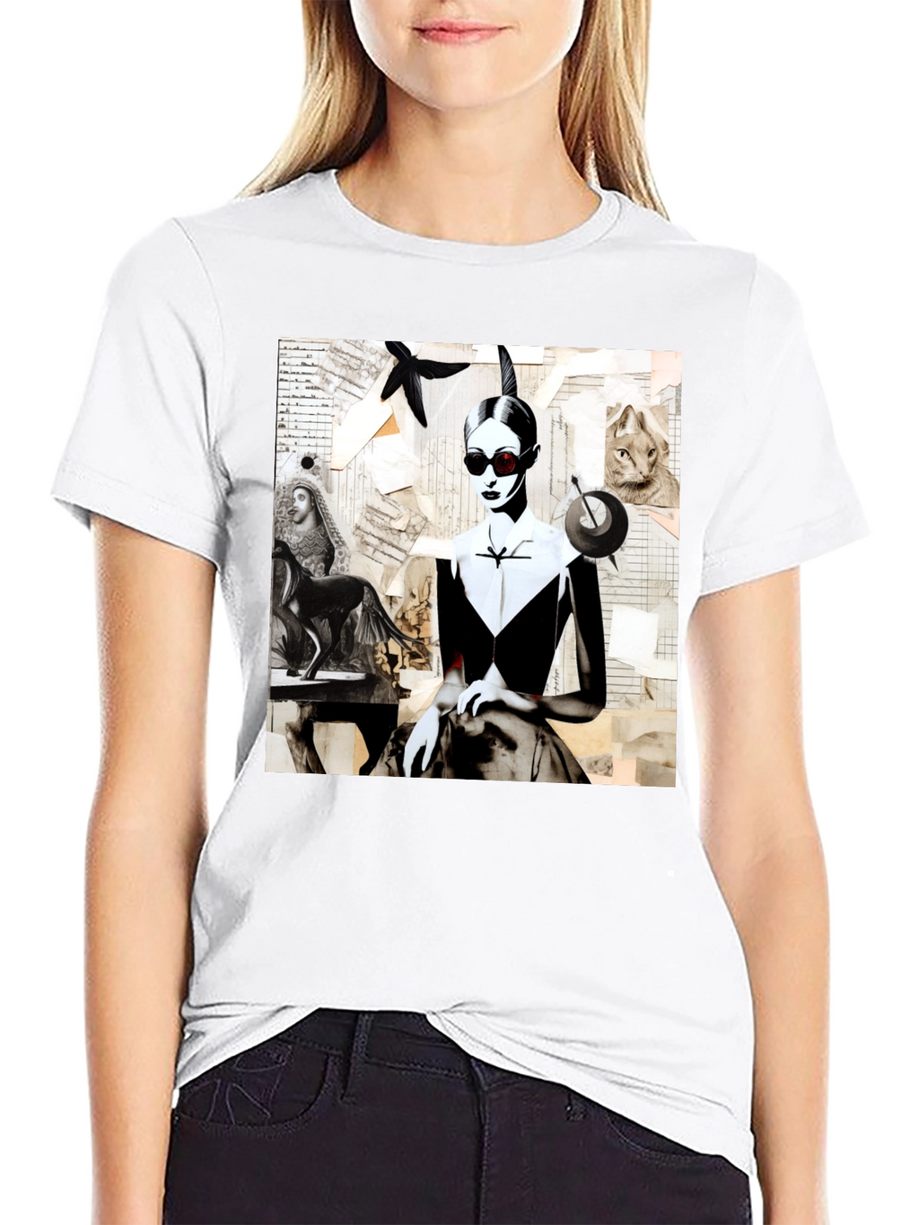 Artistic Collage Graphic Tee - Unique Fashion Statement