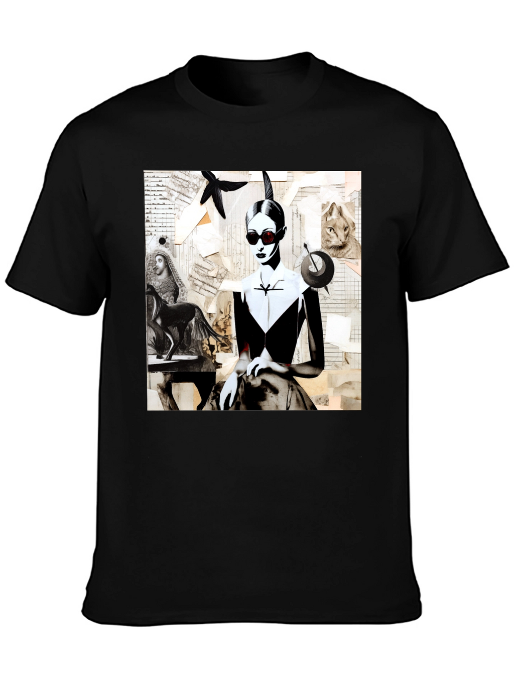 Artistic Collage Graphic Tee - Unique Fashion Statement