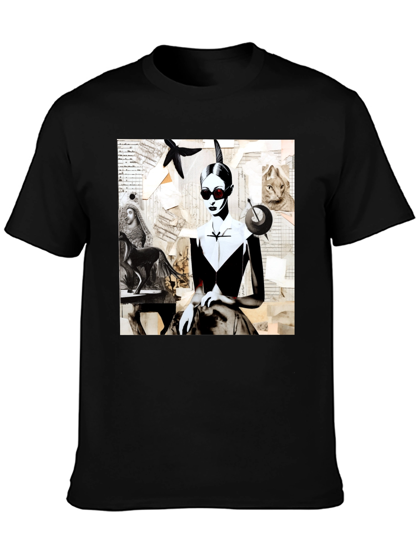 Artistic Collage Graphic Tee - Unique Fashion Statement