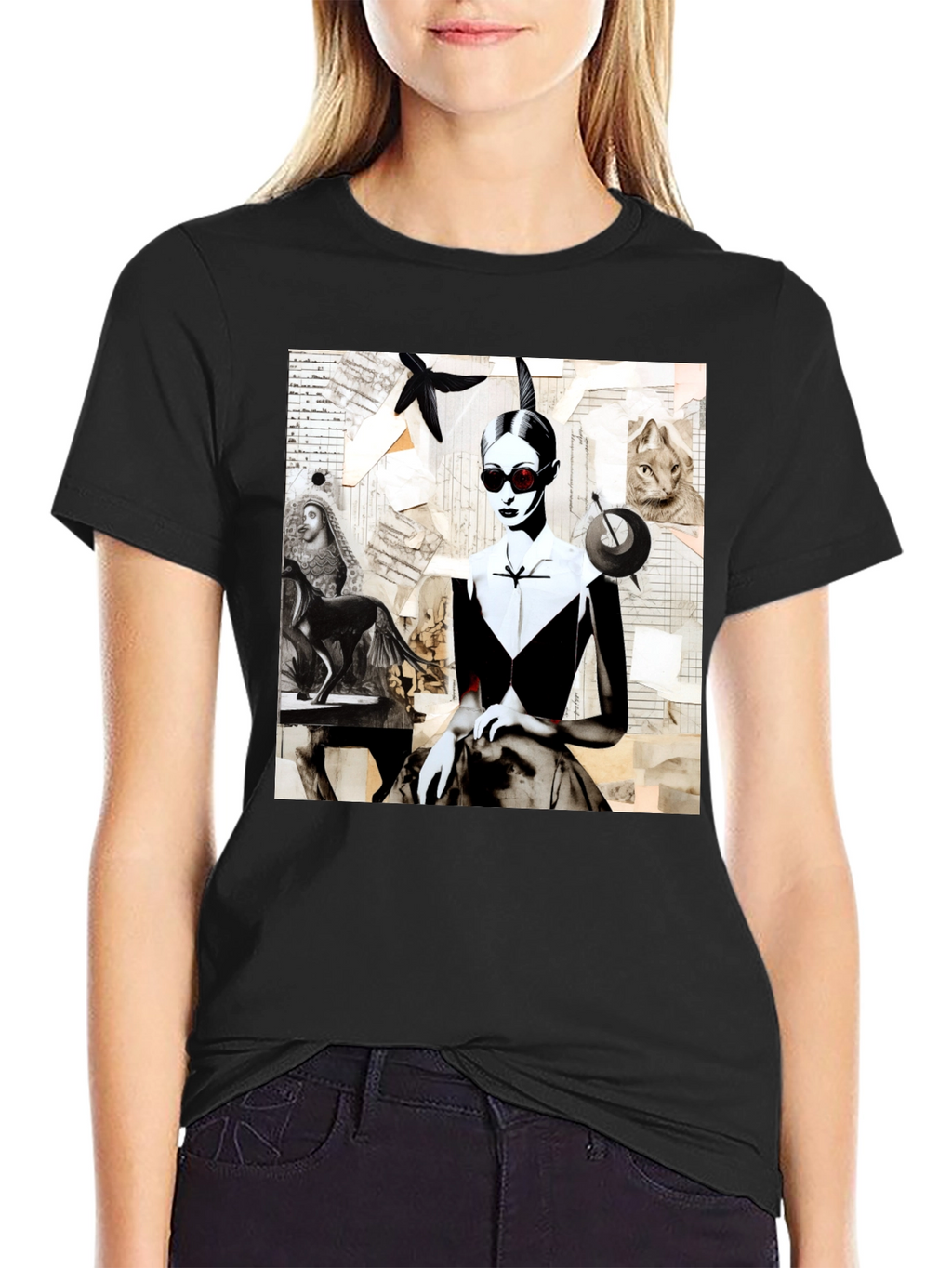 Artistic Collage Graphic Tee - Unique Fashion Statement