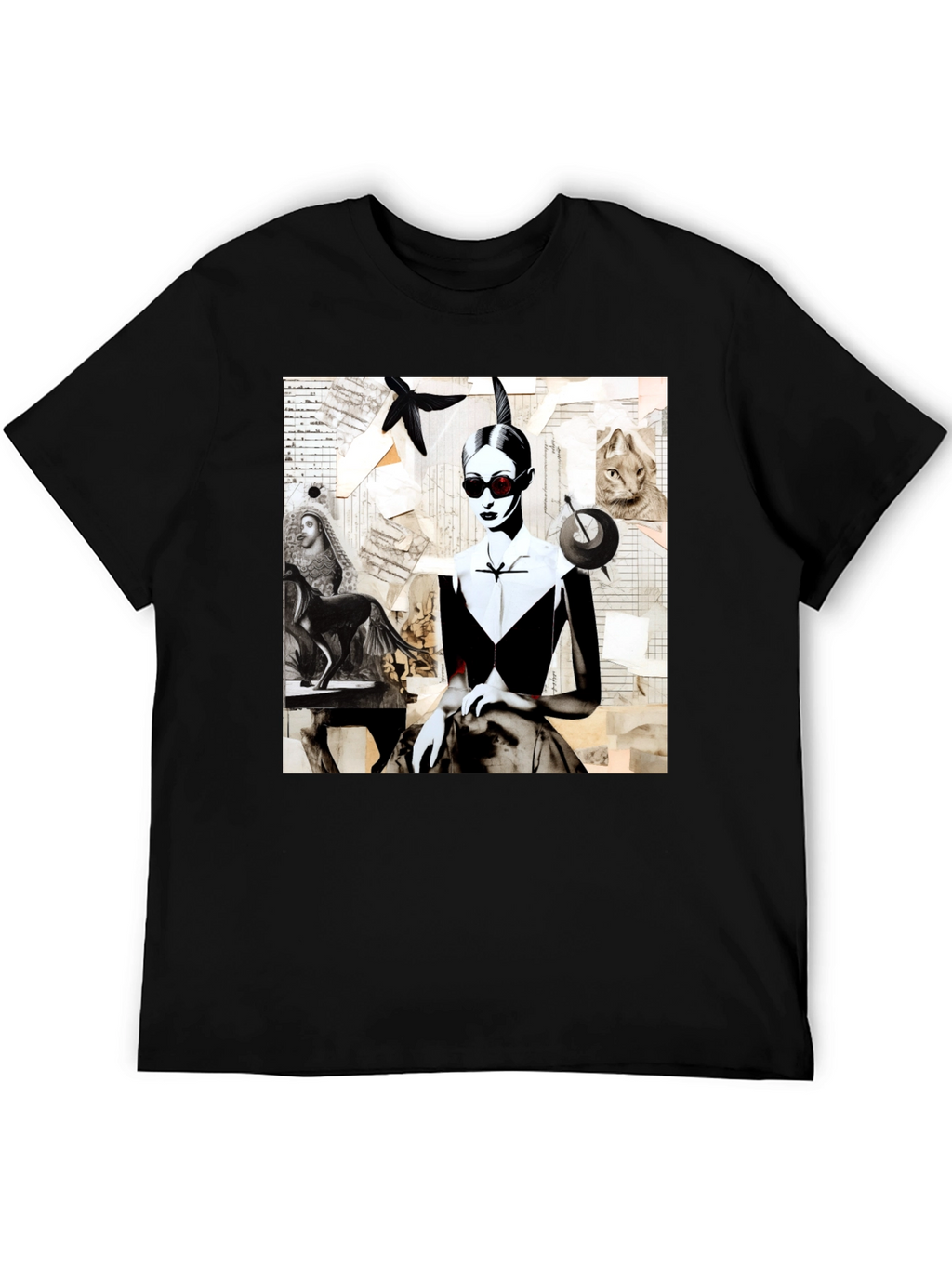 Artistic Collage Graphic Tee - Unique Fashion Statement