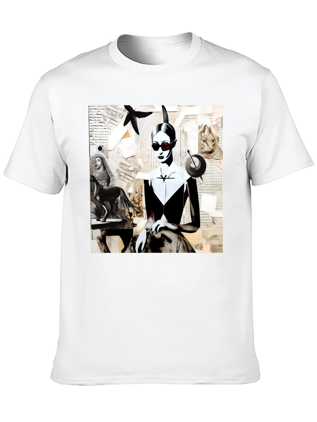 Artistic Collage Graphic Tee - Unique Fashion Statement