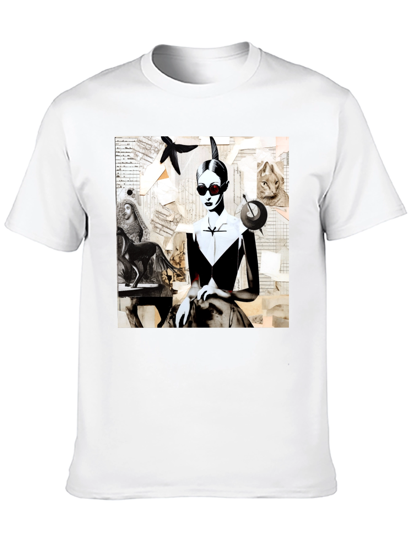 Artistic Collage Graphic Tee - Unique Fashion Statement