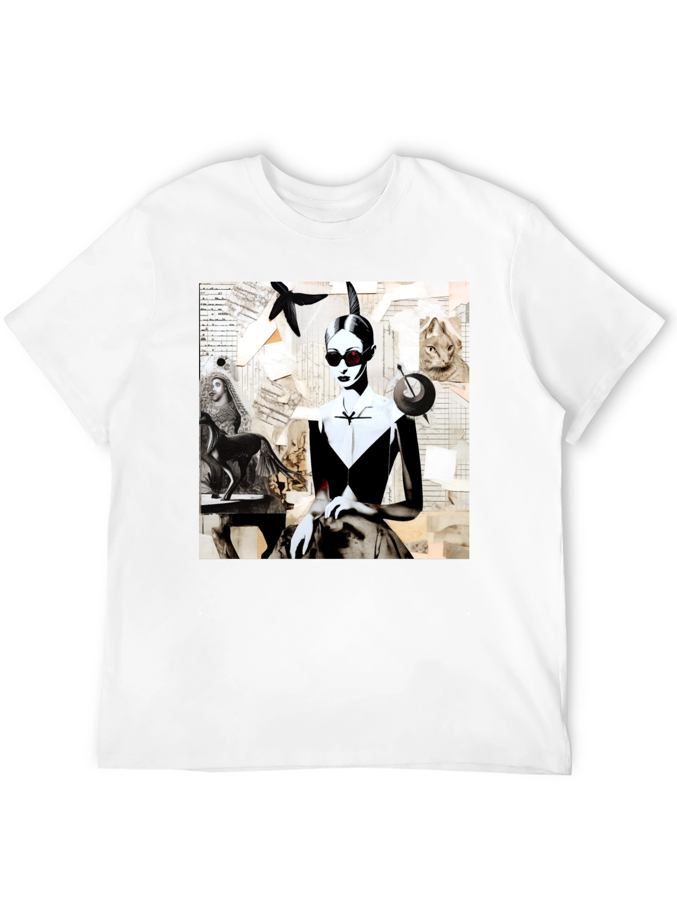 Artistic Collage Graphic Tee - Unique Fashion Statement