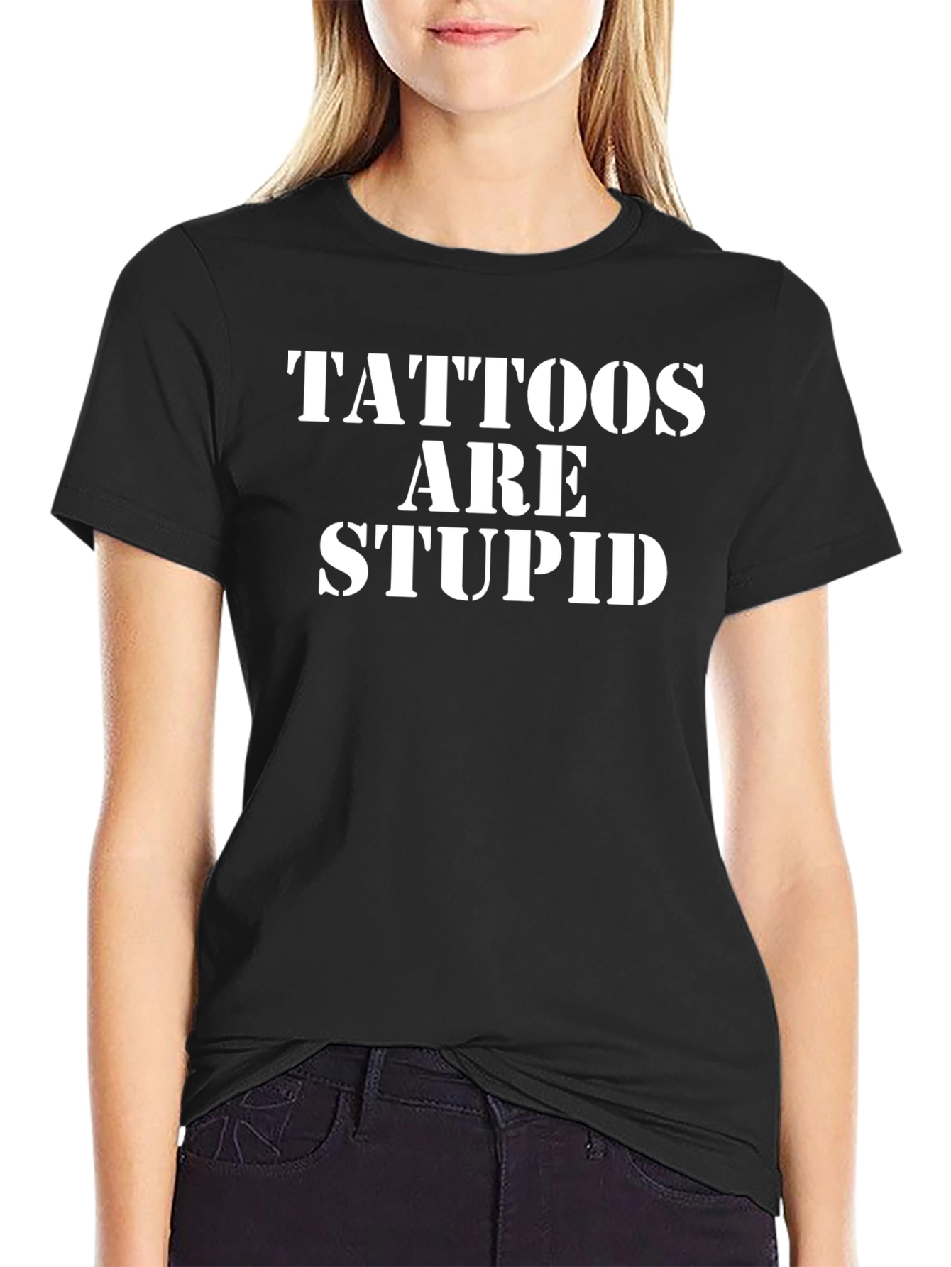 Tattoos Are Stupid Funny Graphic T-Shirt