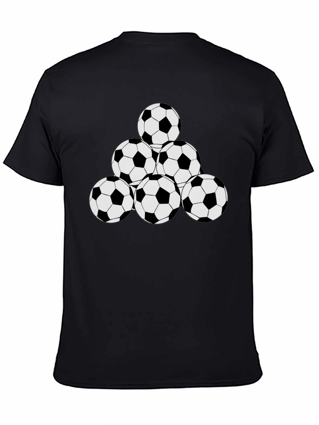 Soccer Ball Pyramid Black T-Shirt