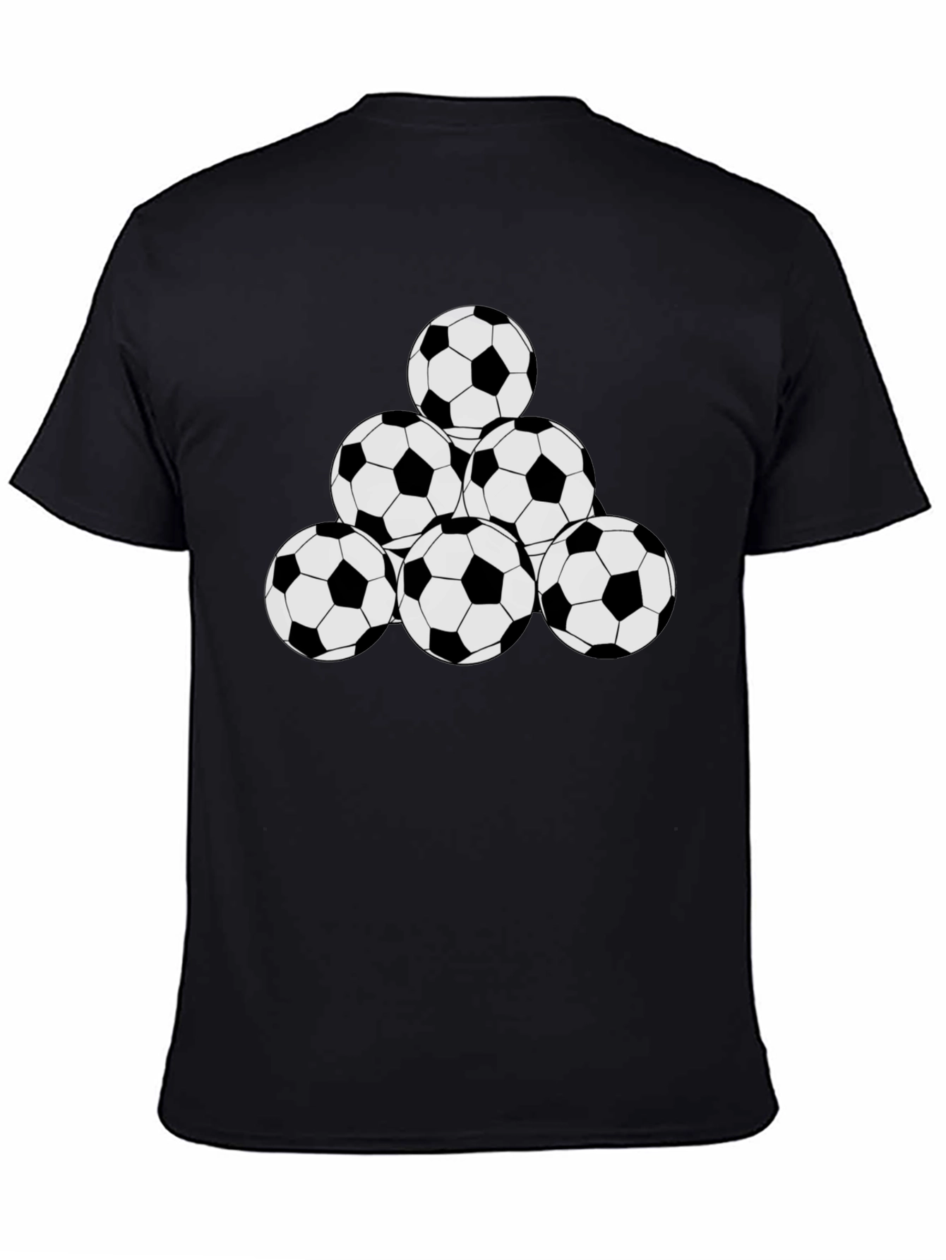 Soccer Ball Pyramid Black T-Shirt